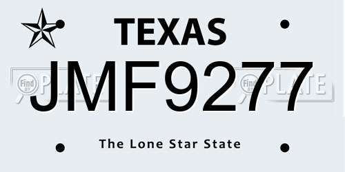 JMF9277 Texas License Plate