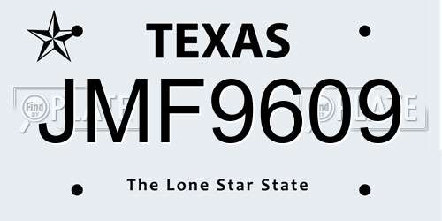 JMF9609 Texas License Plate