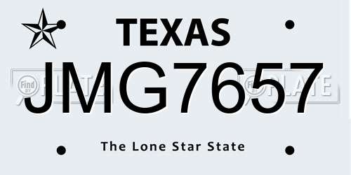 JMG7657 Texas License Plate