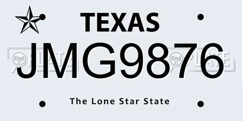 JMG9876 Texas License Plate