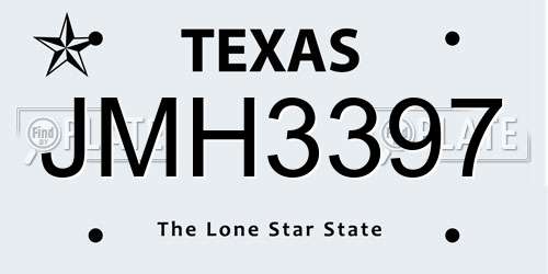 JMH3397 Texas License Plate