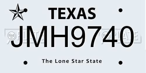 JMH9740 Texas License Plate