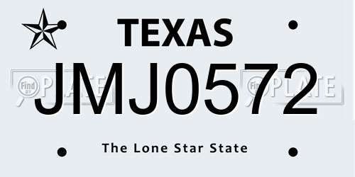 JMJ0572 Texas License Plate