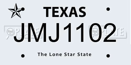 JMJ1102 Texas License Plate