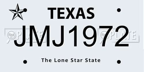 JMJ1972 Texas License Plate