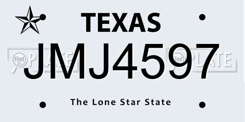 JMJ4597 Texas License Plate