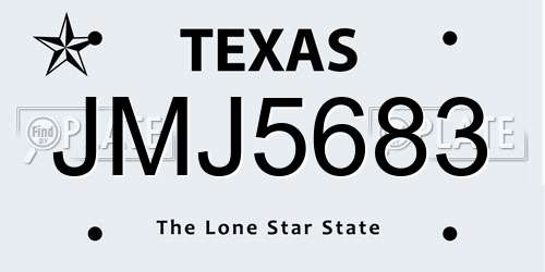JMJ5683 Texas License Plate