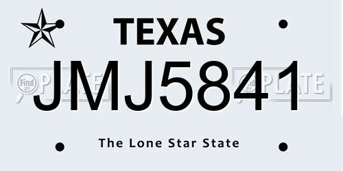 JMJ5841 Texas License Plate