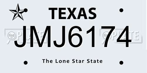 JMJ6174 Texas License Plate