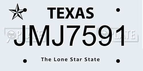 JMJ7591 Texas License Plate