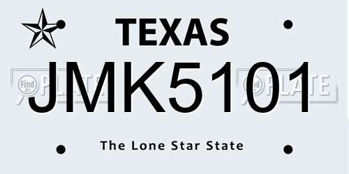 JMK5101 Texas License Plate