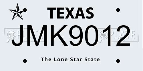 JMK9012 Texas License Plate