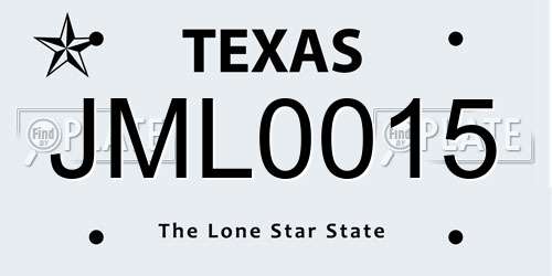 JML0015 Texas License Plate