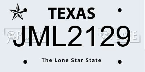 JML2129 Texas License Plate