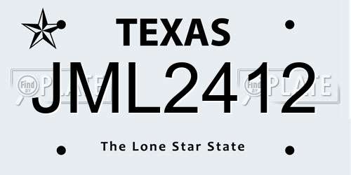 JML2412 Texas License Plate