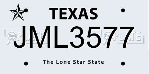 JML3577 Texas License Plate