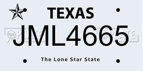 JML4665 Texas License Plate