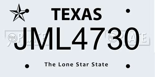 JML4730 Texas License Plate