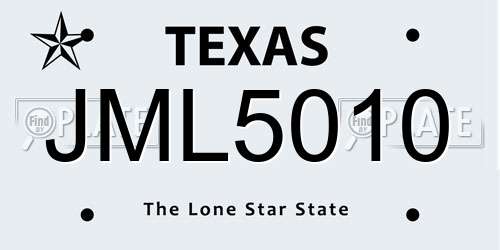 JML5010 Texas License Plate