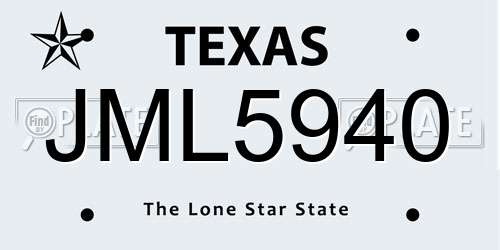 JML5940 Texas License Plate