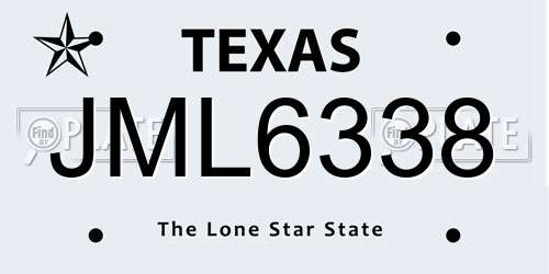 JML6338 Texas License Plate