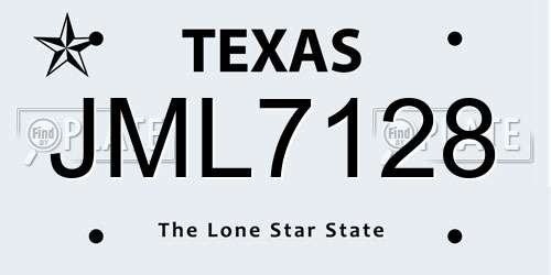 JML7128 Texas License Plate