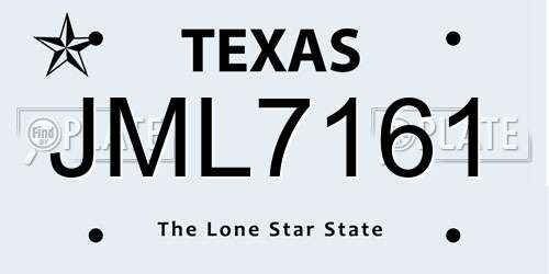 JML7161 Texas License Plate