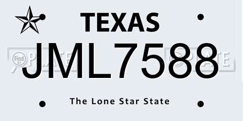 JML7588 Texas License Plate