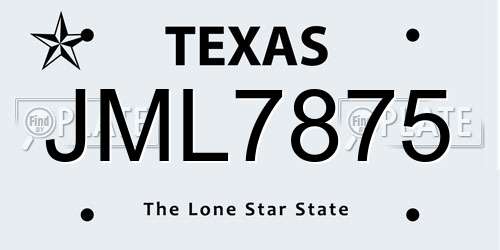 JML7875 Texas License Plate