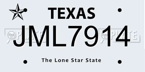 JML7914 Texas License Plate
