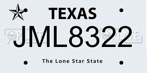 JML8322 Texas License Plate