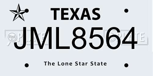 JML8564 Texas License Plate