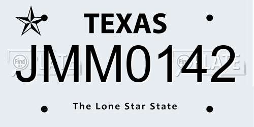 JMM0142 Texas License Plate