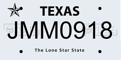 JMM0918 Texas License Plate