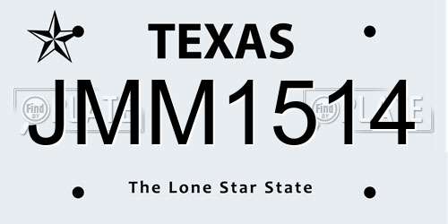 JMM1514 Texas License Plate