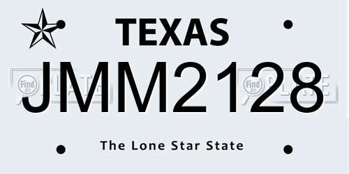 JMM2128 Texas License Plate
