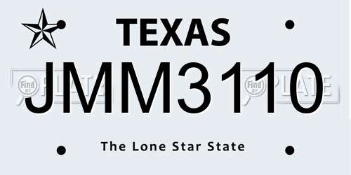 JMM3110 Texas License Plate