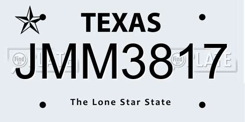 JMM3817 Texas License Plate