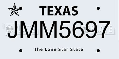 JMM5697 Texas License Plate