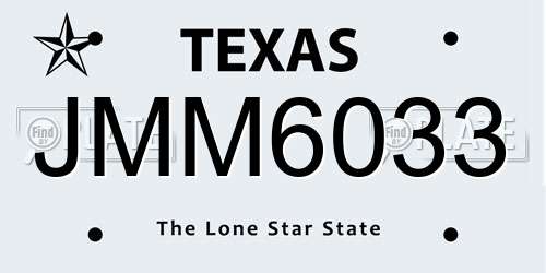 JMM6033 Texas License Plate