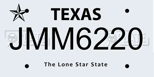 JMM6220 Texas License Plate
