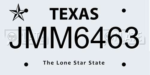 JMM6463 Texas License Plate