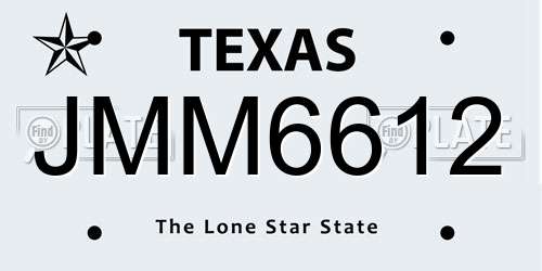 JMM6612 Texas License Plate