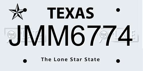 JMM6774 Texas License Plate