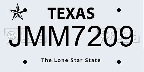JMM7209 Texas License Plate