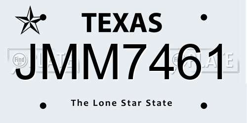 JMM7461 Texas License Plate