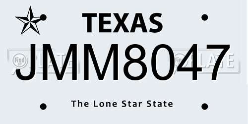 JMM8047 Texas License Plate