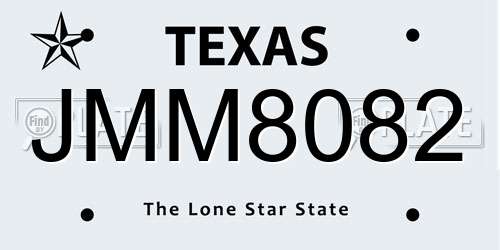 JMM8082 Texas License Plate