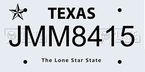 JMM8415 Texas License Plate