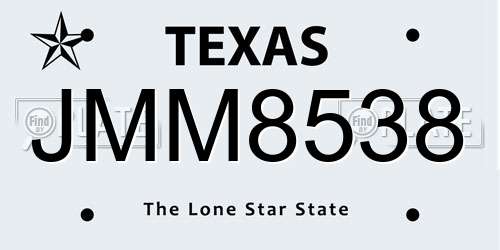 JMM8538 Texas License Plate